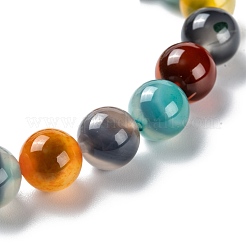 Эластичные браслеты унисекс с натуральным сахарным сердечком и агатом с бусинами&nbsp;BJEW-K097-01B-02