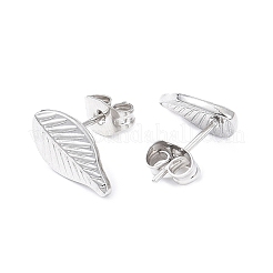 Некорневая нержавеющая сталь 304 серьги-гвоздики в форме листа для женщин EJEW-I285-10P