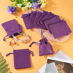 20 Stück rechteckige Beutel aus Polyester-Imitat-Sackleinen mit Kordelzug&nbsp;ABAG-TA0002-02