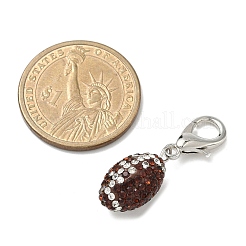 Подвески из полимерной глины в стиле регби со стразами&nbsp;HJEW-JM04054