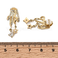 Boucles d'oreilles pendantes en acier inoxydable 304 avec strass&nbsp;SA-CBA2018-06G