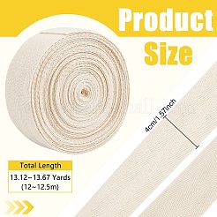 コットンダブルヘリンボーンリボン  洋服アクセサリー  ベージュ  1-5/8インチ（40mm）  約13.12~13.67ヤード（12~12.5m）/ロール&nbsp;OCOR-WH0078-334A
