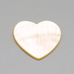 パールシェルカボションのナチュラルホワイトシェルマザー  ハート  貝殻色  19~20x20x1~2mm&nbsp;X-SSHEL-R041-53