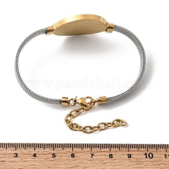 304ステンレススチール製セントベネディクトバングル（女性用）  ゴールデン·ステンレス鋼色  7-5/8インチ（19.4cm）&nbsp;BJEW-K295-01A-GP