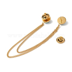 Брошь-цепочка с подвеской из синтетической бирюзы цвета паве из нержавеющей стали 304 JEWB-S021-04G-04