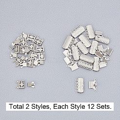 316ステンレススチール製ボックスクラスプ  マルチ連クラスプ  長方形  ステンレス鋼色  24セット /箱&nbsp;STAS-UN0014-15P