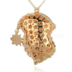 合金エナメルラインストーンビッグペンダント  クリスマスサンタクロース  ゴールドカラー  クリスタル  62x40x23mm  穴：3mm&nbsp;RB-J162-01G