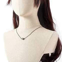 Collana con ciondolo in agata naturale sfaccettata rotonda placcata lustro di perle&nbsp;NJEW-JN03657-04