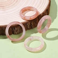 Кольца из натурального синьцзянского золотого шелка и нефрита для женщин RJEW-G360-01B