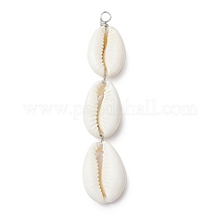 3 grand pendentif en perles de coquillage cauri naturel&nbsp;PALLOY-JF03807