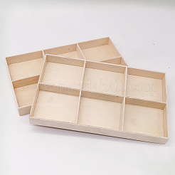 2шт 6 прямоугольных деревянных подноса для ювелирных изделий AJEW-DJ0001-94B