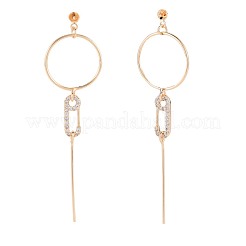 Латунные микро-паве прозрачные серьги-гвоздики из циркония&nbsp;KK-S364-144