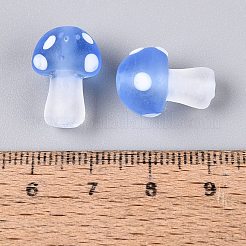 手作りのランプワークスビーズ連売りを曇らせる  キノコ  コーンフラワーブルー  15~18x11~12.5mm  穴：0.9~1.6mm  約30個/連  19.69~20.08インチ（50~51cm）&nbsp;LAMP-N038-08C