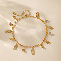 Браслеты на ногу с подвеской в виде бесконечности из латуни и страз для женщин&nbsp;FS-WG122D3-01