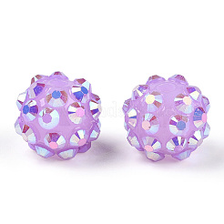 Бусины со стразами из смолы RESI-S256-12mm-SAB21