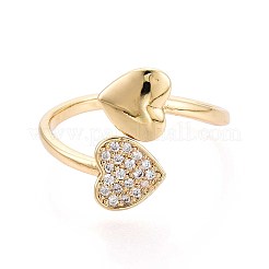 Манжеты из латуни с микро паве кубический цирконий для женщин KK-T071-63G