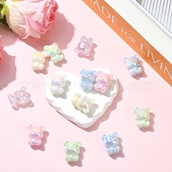 30шт 6 цвета акриловые бусины с УФ-покрытием&nbsp;PACR-YW0001-54