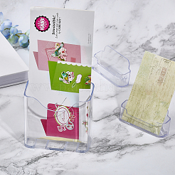 2шт. 1-слойная прозрачная акриловая настенная стойка для брошюр AJEW-GL0001-74