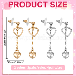 4 пара двухцветных сережек-гвоздиков из сплава и железа&nbsp;EJEW-HY0001-11