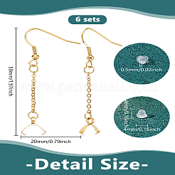 6 шт. крючки для сережек из нержавеющей стали 304&nbsp;STAS-LP0002-17G