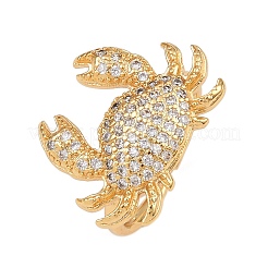 Латунные микро проложить манжеты кольца кубического циркония RJEW-C145-01C-G