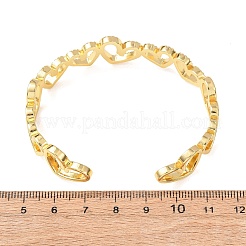 Браслеты-манжеты из латуни с микропаве из прозрачных кубических цирконий для женщин&nbsp;BJEW-C140-35G