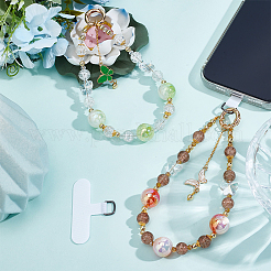 2 шт. 2-х цветные подвесные украшения из стекла&nbsp;HJEW-DR00245