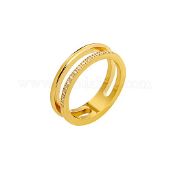 Fingerringe aus 304 Edelstahl mit Mikropflaster und klaren Zirkonia&nbsp;FS-WG4C7B0-02