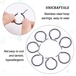 12 пара серег-колец из нержавеющей стали 304 EJEW-UN0001-88