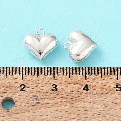 925スターリングシルバーチャーム  ハート  銀  11x11.5x4.5mm  穴：1.4mm&nbsp;STER-H106-01B-S