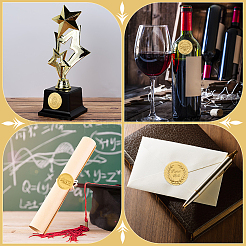 50 лист 5 видов пластиковых самоклеящихся наклеек с тиснением из золотой фольги&nbsp;DIY-CP0010-42