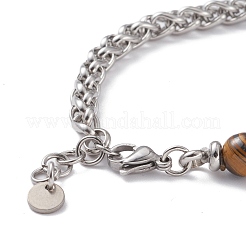 Bracciale rotondo con pietre preziose miste per donna ragazza&nbsp;BJEW-F418-03