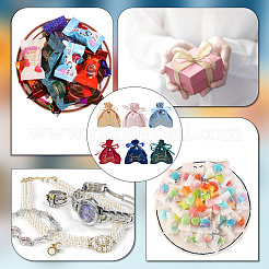 6 набор подарочных мешочков для украшений из бархата двух цветов на завязках ABAG-BC0001-46