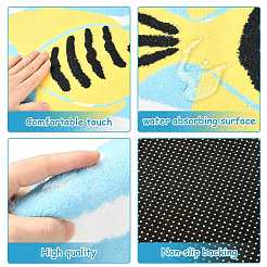 Alfombrilla de baño de fibra flocada con diseño de peces tropicales&nbsp;AJEW-FZC0003-05A