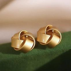 Серьги-гвоздики из сплава с вечным узлом&nbsp;FS-WG665BA-01