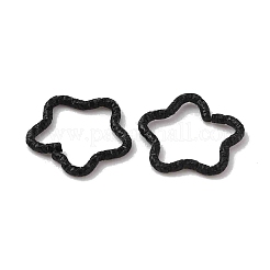 焼き付け塗装鉄リンクリング  ハンマーオープンリング  スター  ブラック  16x16.5x1.5mm  内径：11x13.5mm&nbsp;IFIN-WH0085-12L