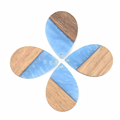 Pendentifs en résine opaque et bois de noyer&nbsp;RESI-S389-037A-C