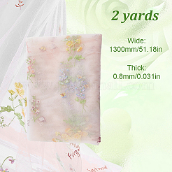 ポリエステル生地1枚  服装アクセサリー  花の長方形  桃パフ  1300x0.8mm  2ヤード/個&nbsp;DIY-HY0003-49B