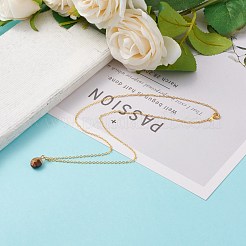 Colliers avec pendentif d'œil de tigre naturel&nbsp;NJEW-JN03228-02