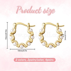 4 пара серег-колец из цинкового сплава двух цветов&nbsp;EJEW-GO0003-03