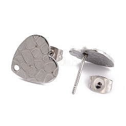 Boucles d'oreilles à tige en acier inoxydable 304 anti-ternissement&nbsp;LS-EJEW-O104-10P