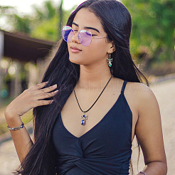 18шт 9 цветные гальванические прозрачные стеклянные подвески&nbsp;PALLOY-TAC0046