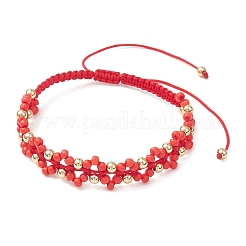 5 шт. браслет из стеклянных плетеных бусин&nbsp;BJEW-MZ00304