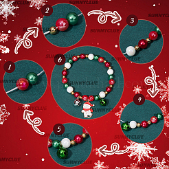 Weihnachtsmotiv DIY-Sets zur Herstellung von Strass-Armbändern aus Legierung und Polymer-Ton&nbsp;DIY-SC0027-63