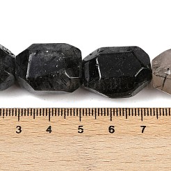 Нити бусин из натурального черного рутилированного кварца G-F796-C02-01