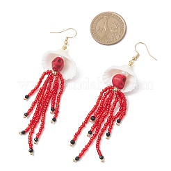 Orecchini pendenti in acciaio inossidabile 304 con turchese sintetico tinto&nbsp;EJEW-MZ00530-01