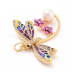 Экологически чистый кубический цирконий из латуни с эмалевыми подвесками&nbsp;KK-K268-29G