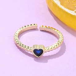 Латунные микро проложить манжеты кольца кубического циркония&nbsp;RJEW-M138-11G