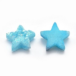 Galvanisieren Sie natürliche Druzy Quarz Anhänger / charms&nbsp;G-P382-I16