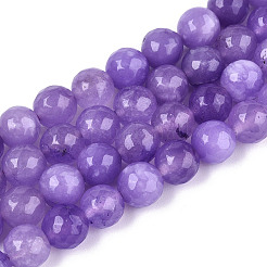 Окрашенные природные белый нефрит бисер пряди G-T139-8mm-60-10